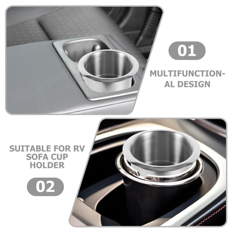 Stainless Steel Recessed Cup Holder Insert For Car RV Anti Spill Replacement - Image 5
