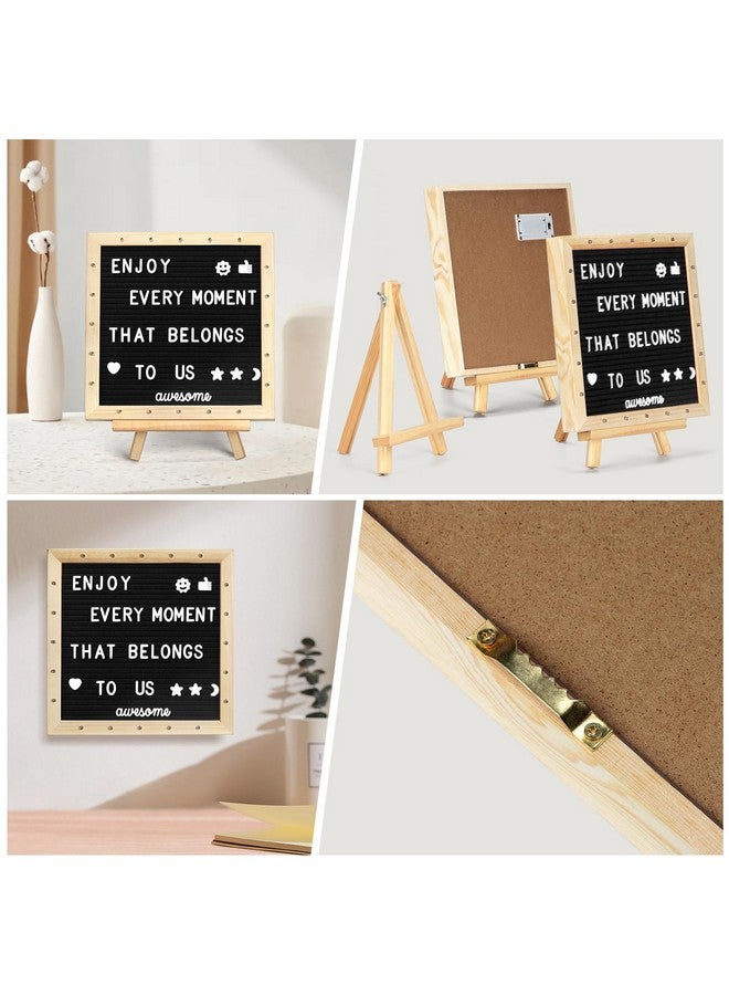 DoubleCare Black Felt Letter Board With Lights Builtin Led Lights Message Board Adjustable Stand 340 Letters For Menus Pregnancy Announcement Weddings Party Planning(10 * 10) (Blackｂ) - Image 3