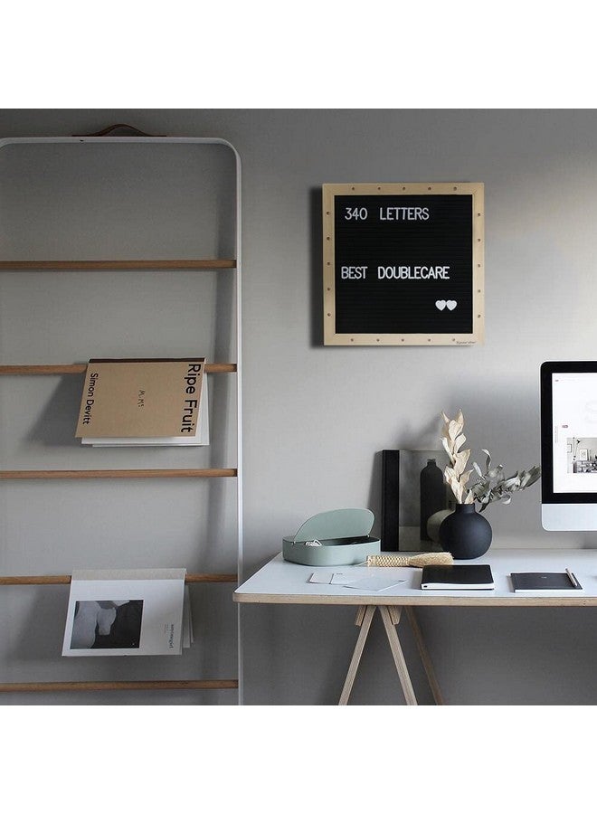 DoubleCare Black Felt Letter Board With Lights Builtin Led Lights Message Board Adjustable Stand 340 Letters For Menus Pregnancy Announcement Weddings Party Planning(10 * 10) (Blackｂ) - Image 5