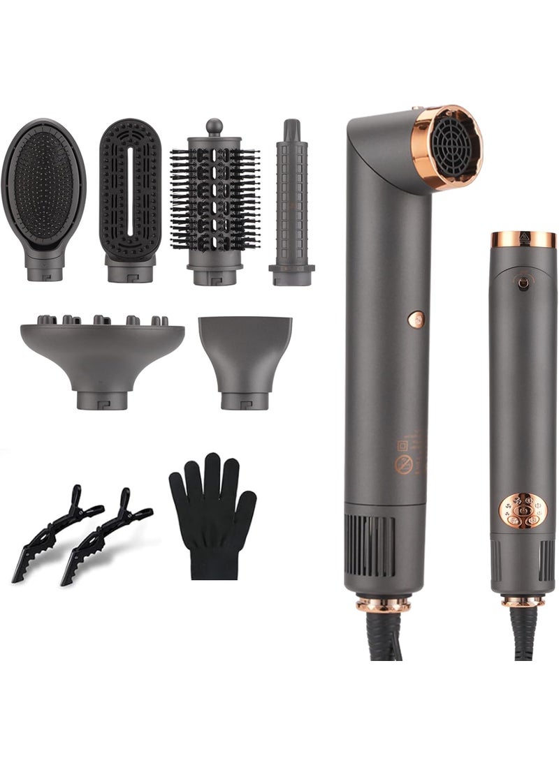 BESTBOMG BESTBOMG Hair Dryer BrushDetachable 6 in 1 Air Styling  Drying System Professional Hot Air Brush Set for Fast Drying Curling Volumizing Smoothing  Styling Hair Styler Oval Brush Concentrator 