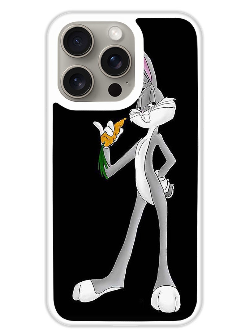 Theodor Protective Case Cover For APPLE IPHONE 15 Pro Max Rabbit (White Bumper) - Image 1