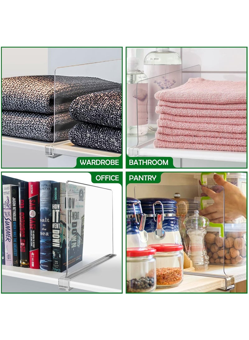 Hihonor 6 Pack Closet Organizers and Storage, Clear Shelf Dividers, Vertical Purse Organizer for Closet Perfect for Sweater, Shirts, Handbags in Bedroom and Kitchen, Acrylic Bookshelf for Organization  - Image 3