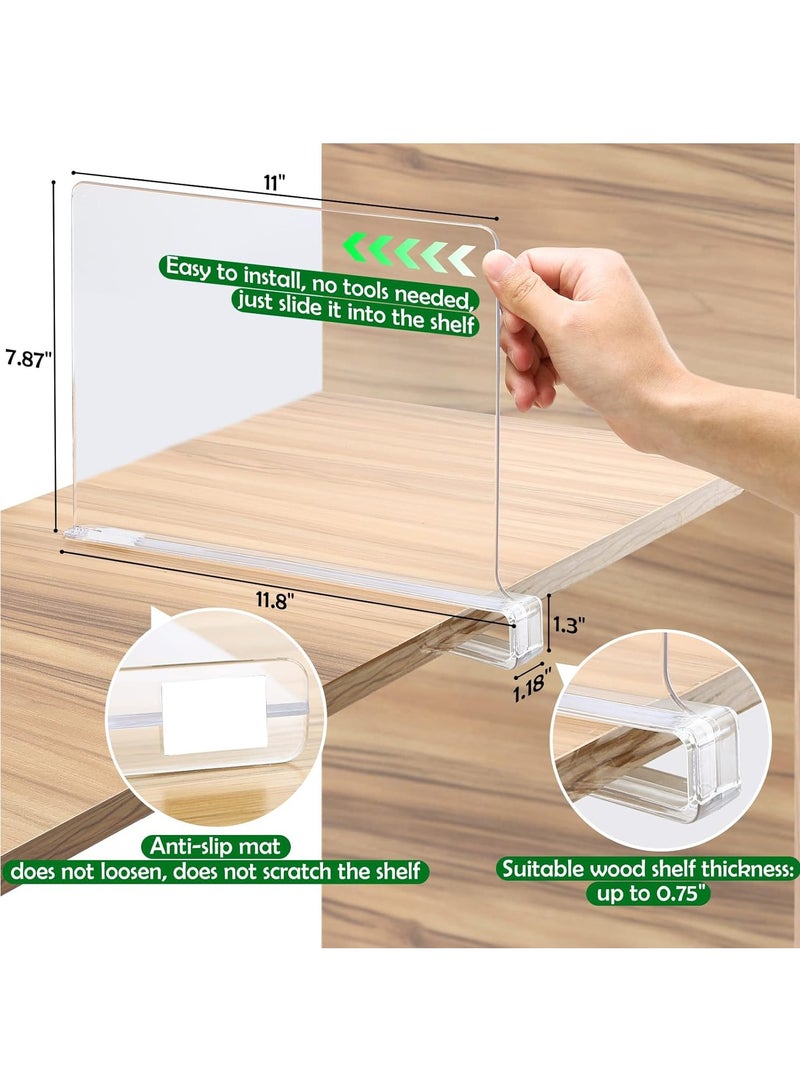 Hihonor 6 Pack Closet Organizers and Storage, Clear Shelf Dividers, Vertical Purse Organizer for Closet Perfect for Sweater, Shirts, Handbags in Bedroom and Kitchen, Acrylic Bookshelf for Organization  - Image 4