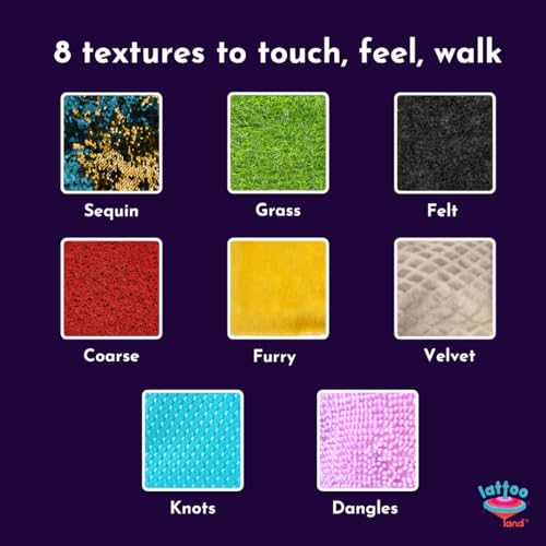 Lattooland Sensory Play Mats for Babies & Toddlers for 6 Months - 4 Year Old | 8 Textures | Touch, Explore Sensory Mat | Multicolor Baby Playmat for Tummy Time | Motor Skill Development - Image 4