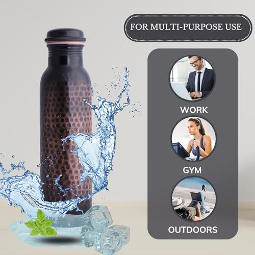 STAGLIFE Copper Water Bottles for Drinking Water for Men Women - Pure Copper Ayurvedic Water Bottle Drinking Jug - Copper Vessel Dispenser - 33 Ounces - Image 3