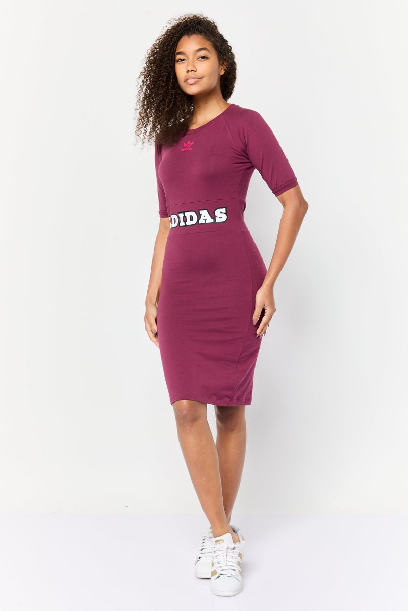 adidas Originals Women Sportswear Fit Outdoor Mini Dress, Burgundy  - Image 1