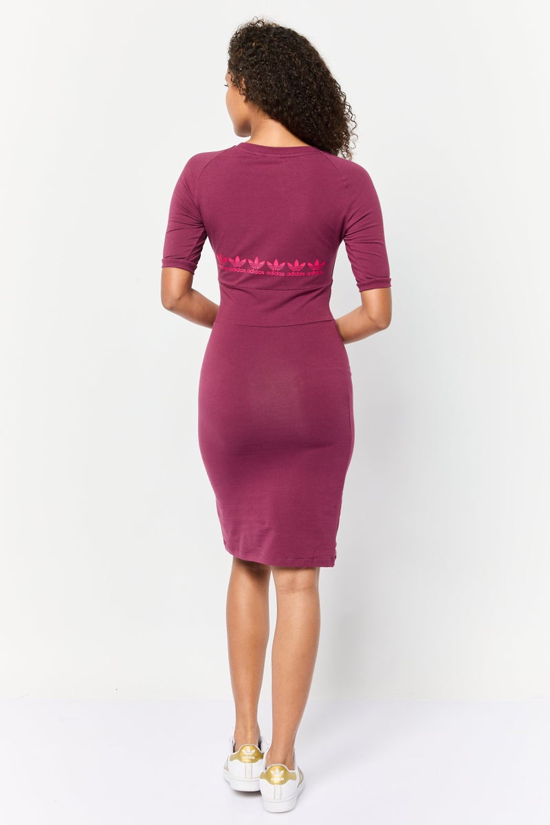 adidas Originals Women Sportswear Fit Outdoor Mini Dress, Burgundy  - Image 3