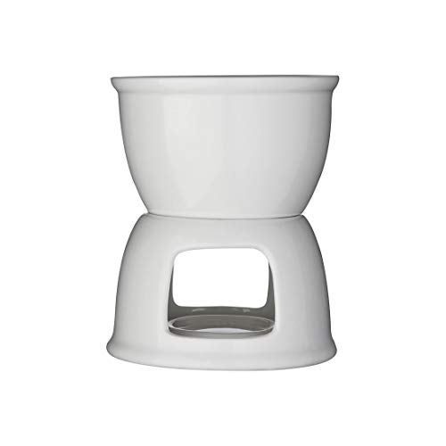 Incrizma Fondue Set, Premium Tea Light Porcelain Melting Pot for Cheese, Chocolate and Tapas - White (Porcelain, 400 ml) - Image 1