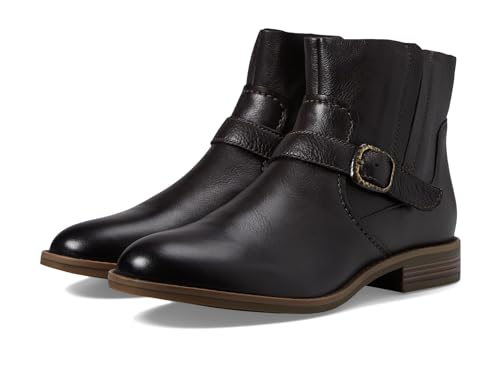 clarks حذاء كاحل كامزين لووب للنساء من كلاركس، بني داكن جلد، 9 - Image 1