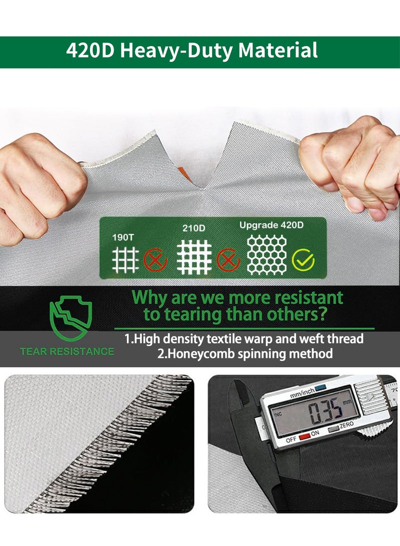 INFOSUN 420D Heavy Duty Waterproof Outdoor Cover Outdoor Furniture Cover, Premium Dustproof Anti-UV Patio Sofa Protector, Extra Thick Durable All-Weather Table & Chair Cover & Outdoor Sofa Cover & Outdoor Seating Cover for Outdoor Use - Grey - Image 4