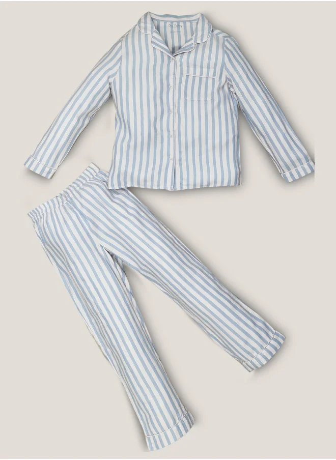 One Friday One Friday Kids Girls Pink Stripes Night Suit