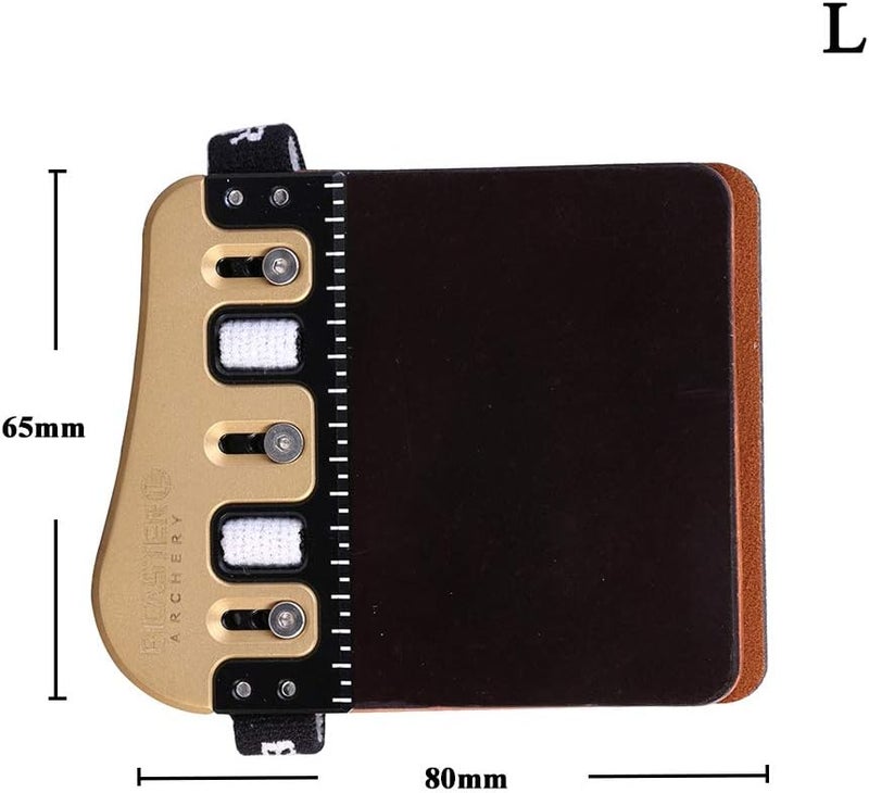 BICASTER Barebow Finger Tabs Cordovan Leather + Brass Plate - Left Hand - Image 5