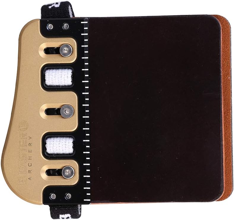 BICASTER Barebow Finger Tabs Cordovan Leather + Brass Plate - Left Hand - Image 1