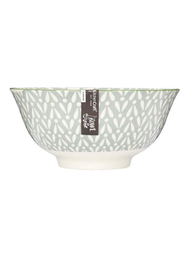 KitchenCraft Food Safe Glazed Ceramic Bowl Grey and White 15.7 cm KCBOWL35 - Image 1