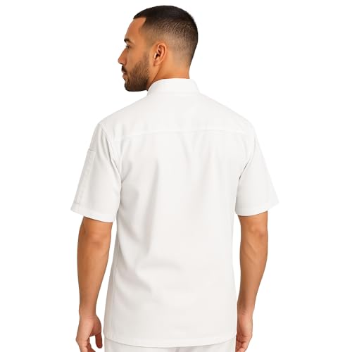 uniformer Half Sleeves Chef Coat for Men | Double-Breasted Chef Coat With Reversible Closure | Comfortable & Stylish | Easy Care & Breathable | Ideal for Chefs, Cooks, and Kitchen Staff (White_M) - Image 3