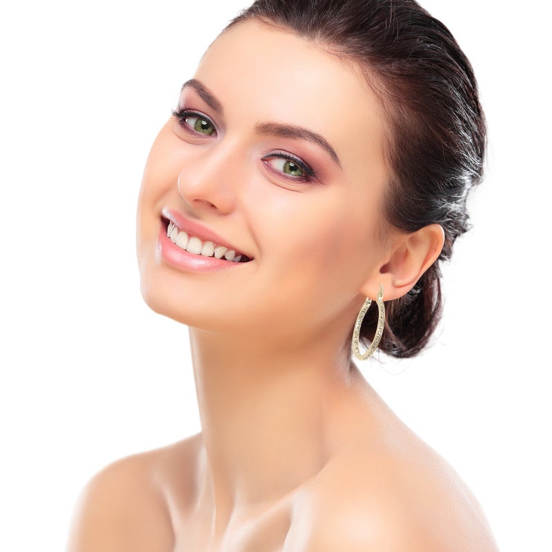 2 Pairs Circle Earrings Rhinestone Earrings Elegant Earring Women Ear Jewelries - Image 3