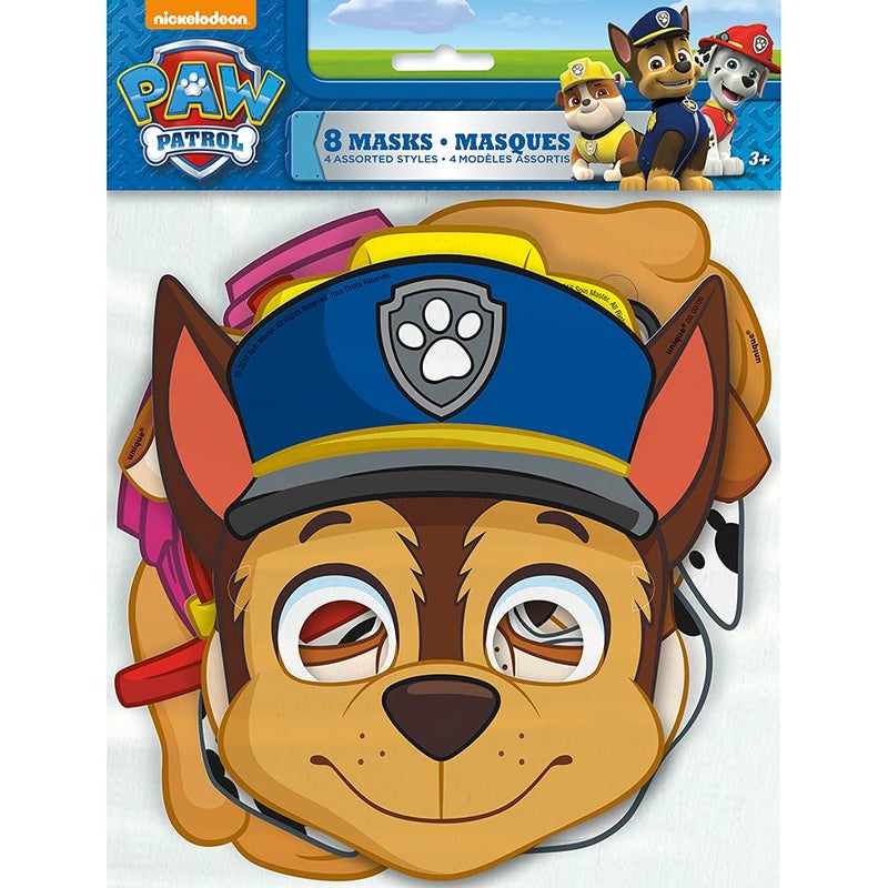 Unique Assorted Paw Patrol Party Paper Masks (Pack Of 8) - Durable & Fun Party Favors & Gifts For Kids, Great For Themed Parties & Events - One Size Fits Most - Image 2