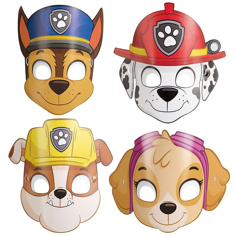Unique Assorted Paw Patrol Party Paper Masks (Pack Of 8) - Durable & Fun Party Favors & Gifts For Kids, Great For Themed Parties & Events - One Size Fits Most - Image 1