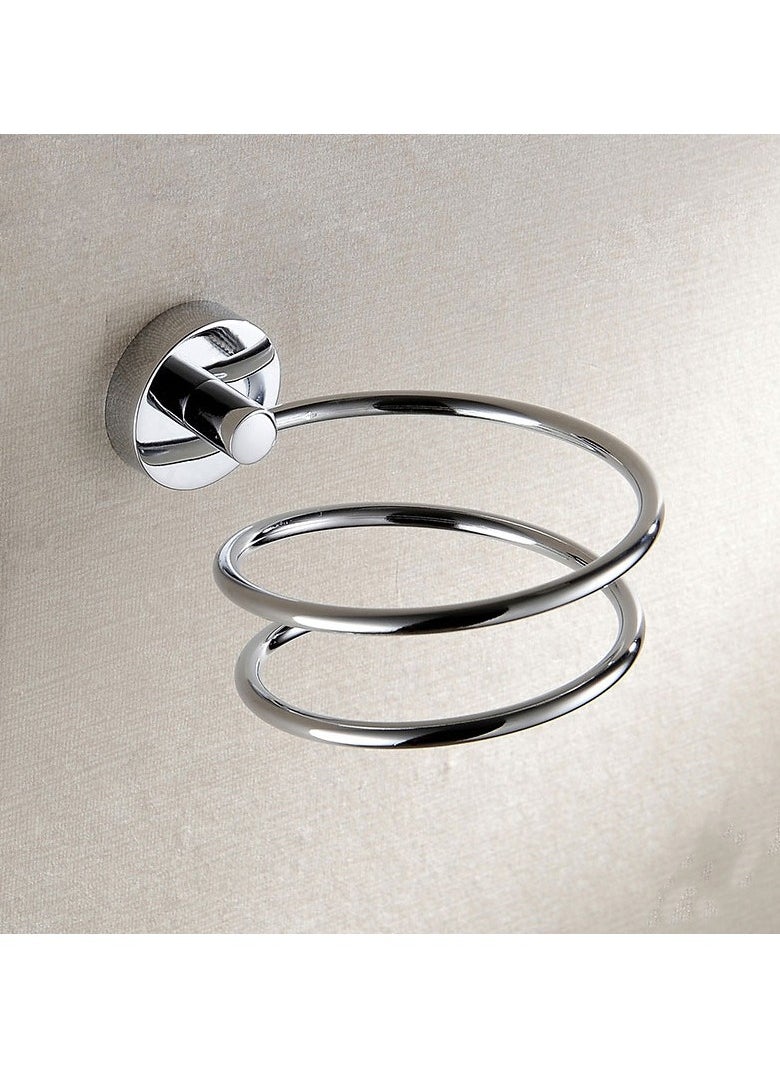 Loquat 304 Stainless Steel Hair Dryer Rack Bathroom Shelf Chrome Plated Copper Base with Storage Hanger 