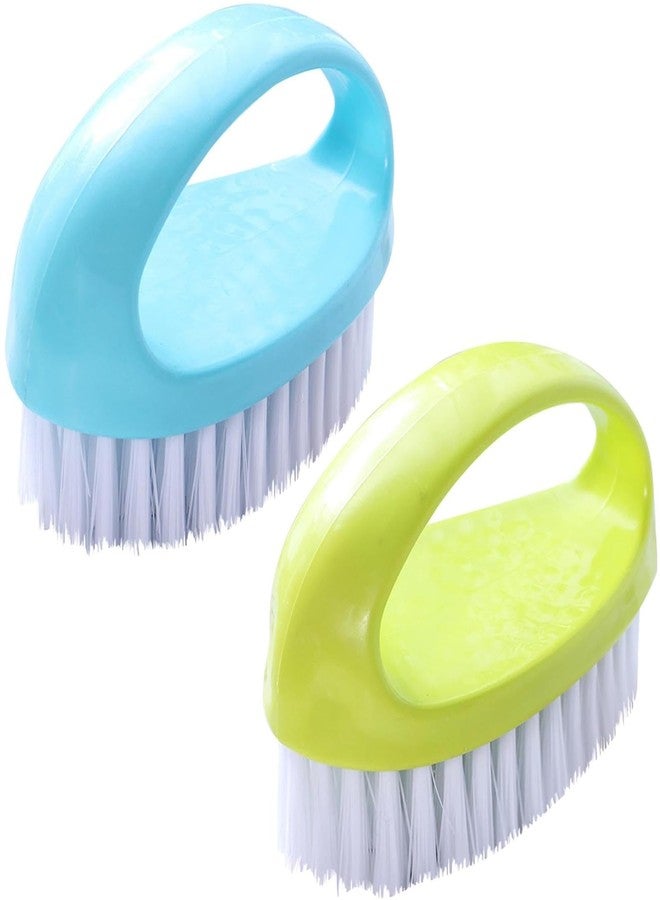 Ganganmax 2 Pack Scrubbing Brushes for Cleaning, Heavy Duty Scrub Brush Nylon Stiff Bristles,Scrubber Cleaner Brush for Bathroom,Showe,Sink,Kitchen,Bathtub,Floor,Multi-Purpose Cleaning Brush -Small Size - Image 1