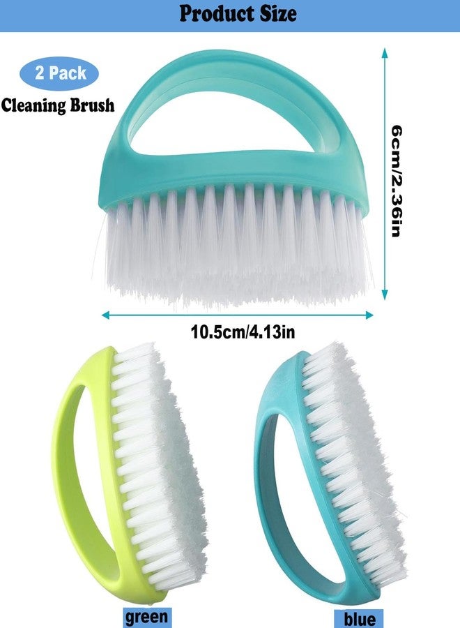 Ganganmax 2 Pack Scrubbing Brushes for Cleaning, Heavy Duty Scrub Brush Nylon Stiff Bristles,Scrubber Cleaner Brush for Bathroom,Showe,Sink,Kitchen,Bathtub,Floor,Multi-Purpose Cleaning Brush -Small Size - Image 2