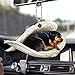 Talataca Rottweiler Metzgerhund Sleeping Angel Wing Dog Rottie Puppy 2D Flat Car Rear View Mirror Accessories Christmas Tree Ornament Decoration Hanging Charm Interior Rearview Pendant Decor Gift - Image 2