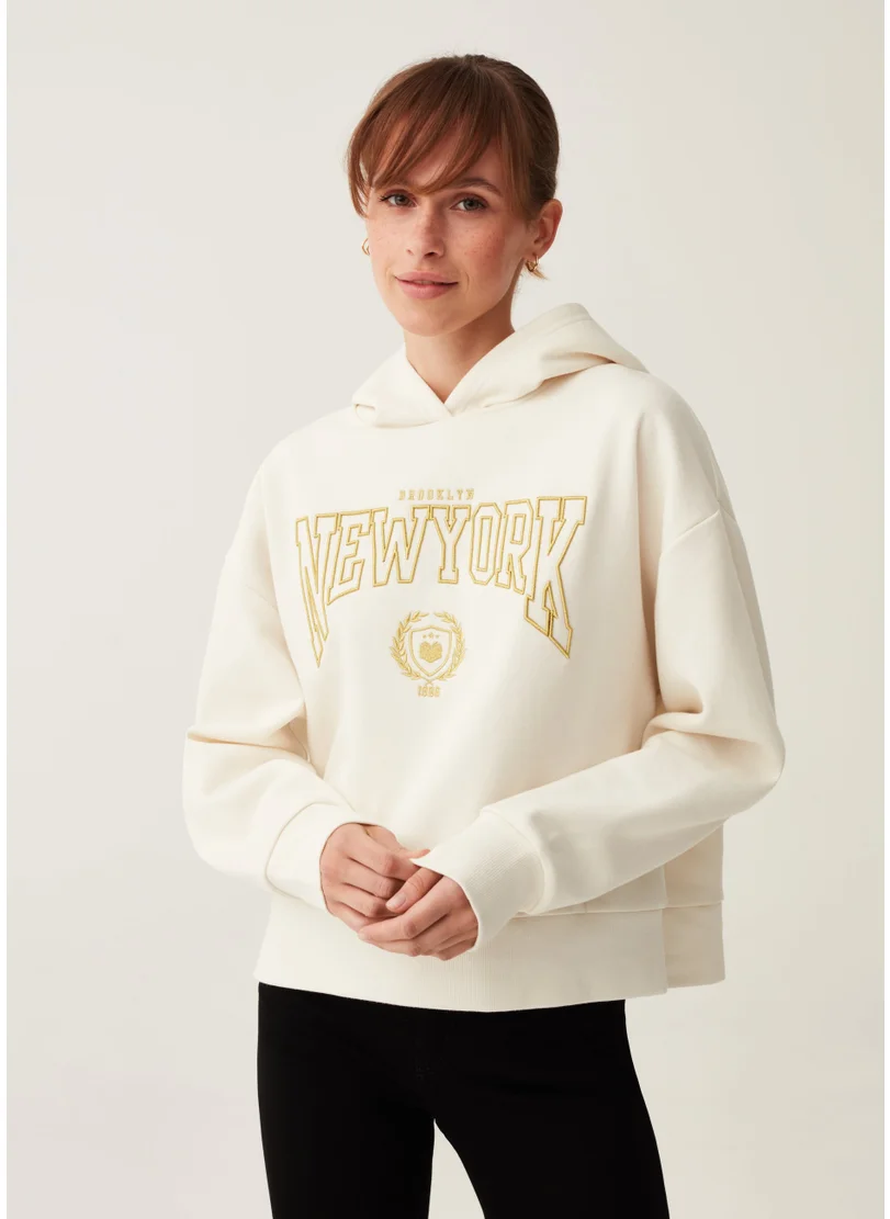 او في اس Hoodie With Embroidery