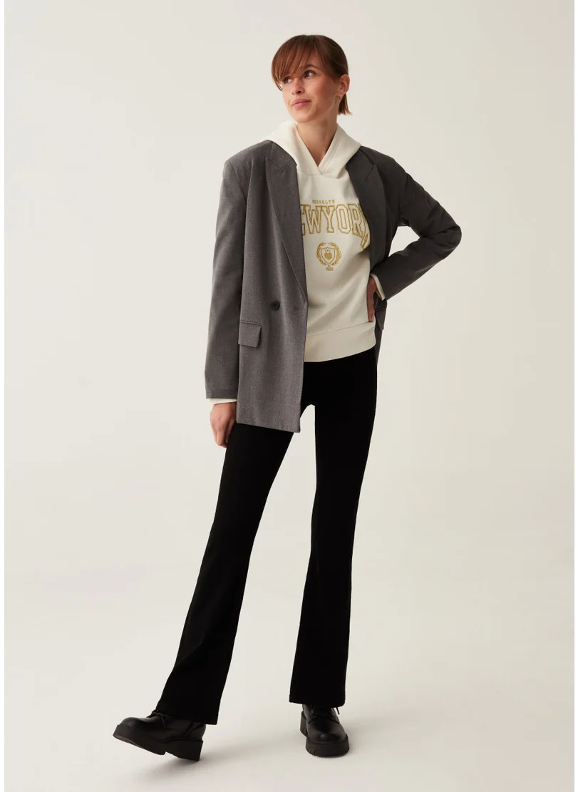 او في اس Hoodie With Embroidery