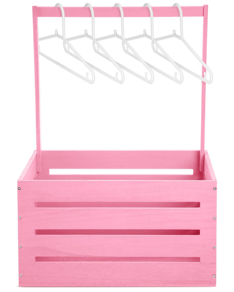 Suzile Wooden Baby Shower Crate Closet Wood Hamper New Baby Gift Basket with Handle Gender Reveal Storage Box for Pregnancy New ParentPinkClassic