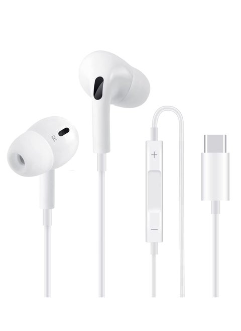 USB C Headphone, Type C Earbuds Wired Earphones with Microphone and Volume Control,in-Ear Earbud Noise Isolating for Google Pixel Oneplus Samsung Galaxy iPad Pro and MacBook