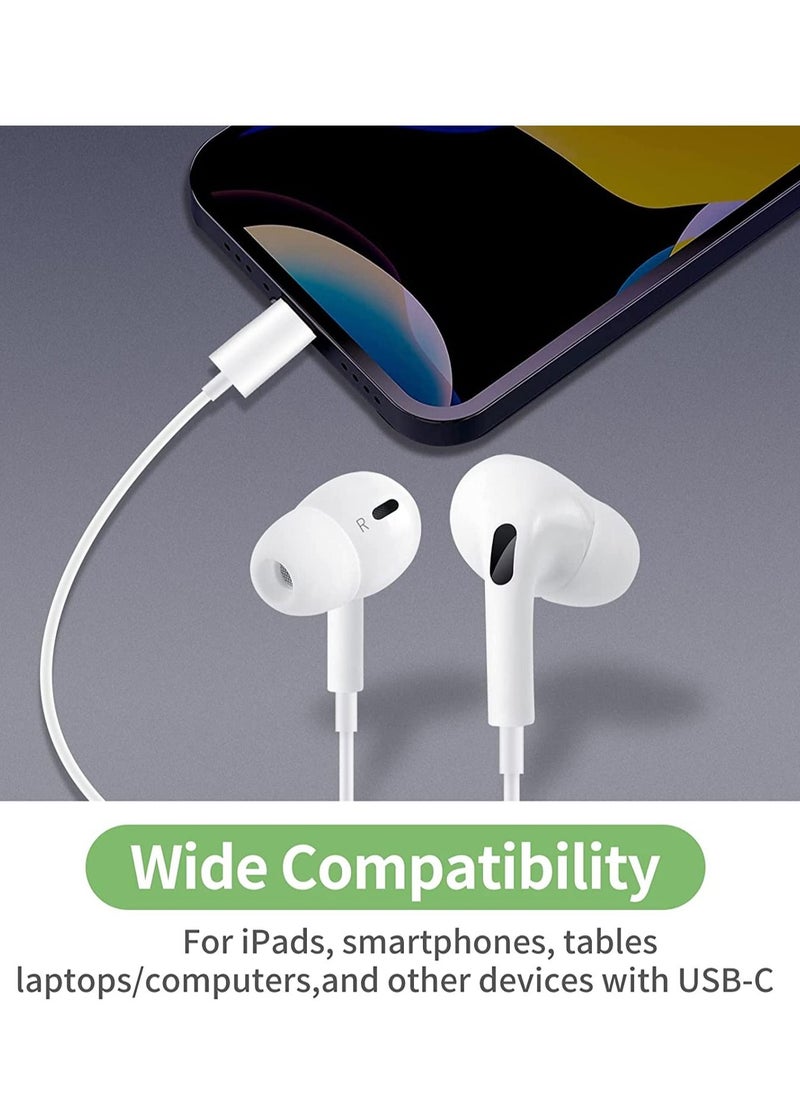 Generic - USB C Headphone, Type C Earbuds Wired Earphones with Microphone and Volume Control,in-Ear Earbud Noise Isolating for Google Pixel Oneplus Samsung Galaxy iPad Pro and MacBook - Image 1