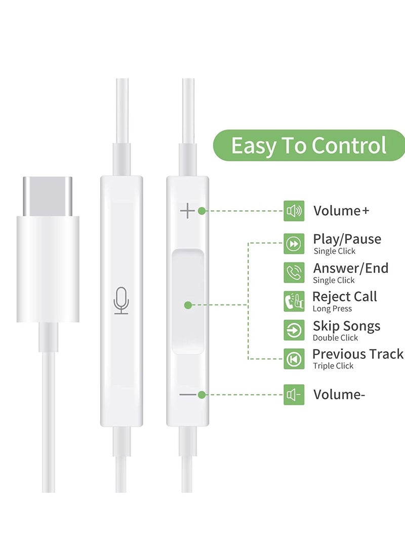 Generic - USB C Headphone, Type C Earbuds Wired Earphones with Microphone and Volume Control,in-Ear Earbud Noise Isolating for Google Pixel Oneplus Samsung Galaxy iPad Pro and MacBook - Image 1