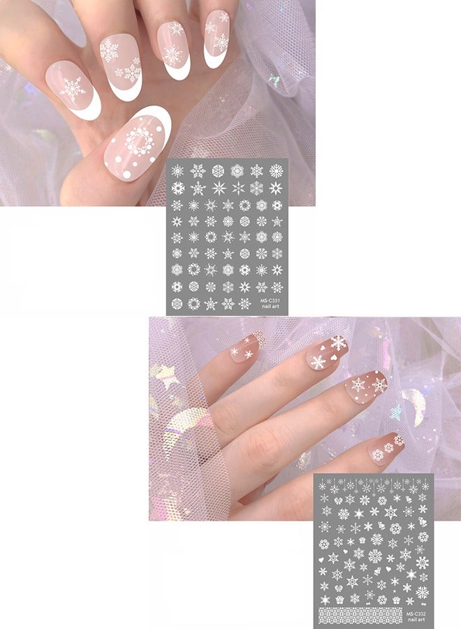 9Pcs 3D Snowflake Nail Art Stickers Self Adhesive Snowflake Nail Decals for DIY Manicure Nail Decoration - Image 2