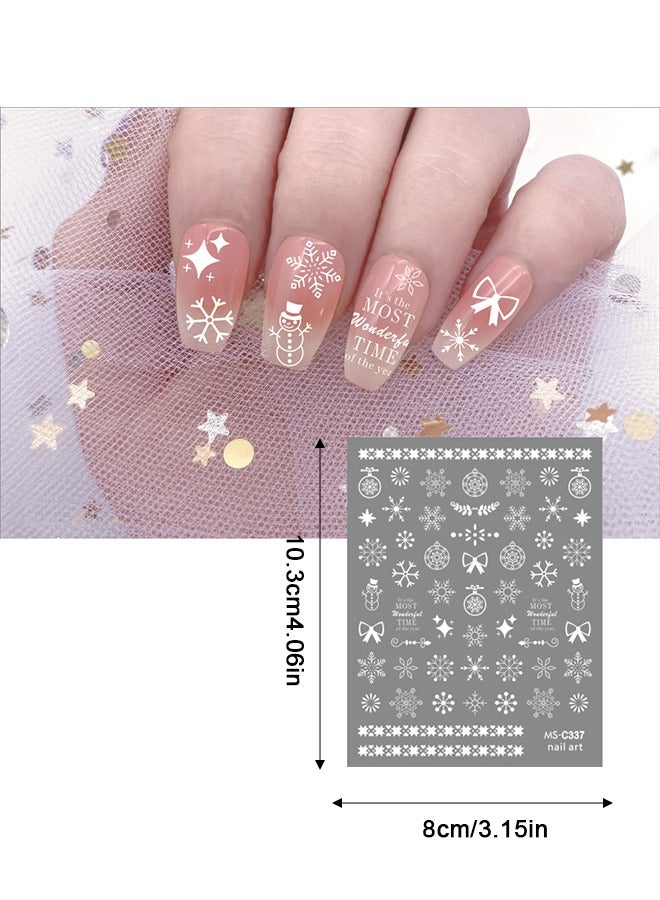 9Pcs 3D Snowflake Nail Art Stickers Self Adhesive Snowflake Nail Decals for DIY Manicure Nail Decoration - Image 5
