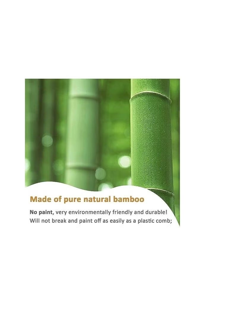 فرشاة شعر، مصنوعة من الخيزران الطبيعي النقي، بدون طلاء، تدلك فروة الرأس أثناء تمشيط الشعر لتعزيز الدورة الدموية ومنع الكهرباء الساكنة - Image 2