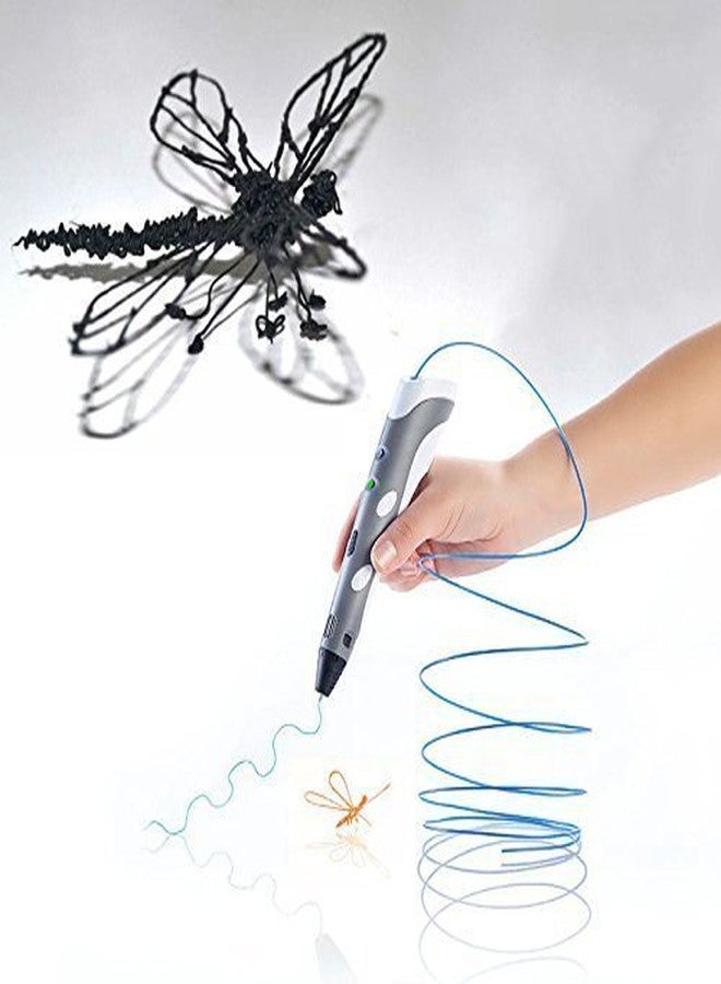 REES52 3d Printing Pen for Artist 3d Drawing, 3d Scribbler Printing Pen with free 3loops ABS or PLA filament, 10gram,Christmas Gifts/Present and Toys for Boys & Girls - GREY COLOR - Image 3