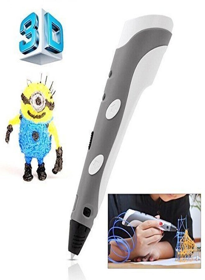 REES52 3d Printing Pen for Artist 3d Drawing, 3d Scribbler Printing Pen with free 3loops ABS or PLA filament, 10gram,Christmas Gifts/Present and Toys for Boys & Girls - GREY COLOR - Image 1
