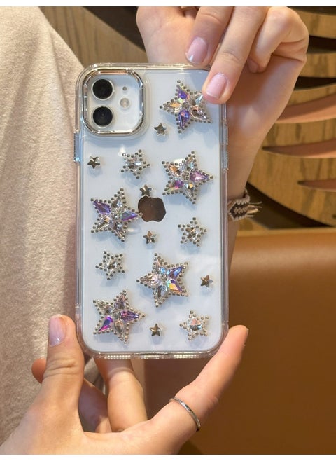 iPhone 11 Compatible Colorful Crystal Stone Star Transparent Case