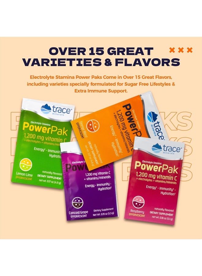 Trace Minerals Power Pak Electrolyte Powder Packets | 1200 mg Vitamin C, Zinc, Magnesium | Boost Hydration, Immunity, Energy, Muscle Stamina | Orange Blast | 30 Packets - Image 5