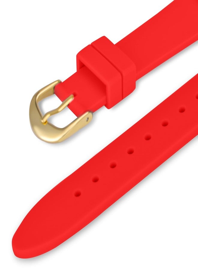 Bisley 38MM Women Gold Watch Big Face Colorful Dial Arabic Number Easy to Read Red Silicone Strap Watch - Image 3