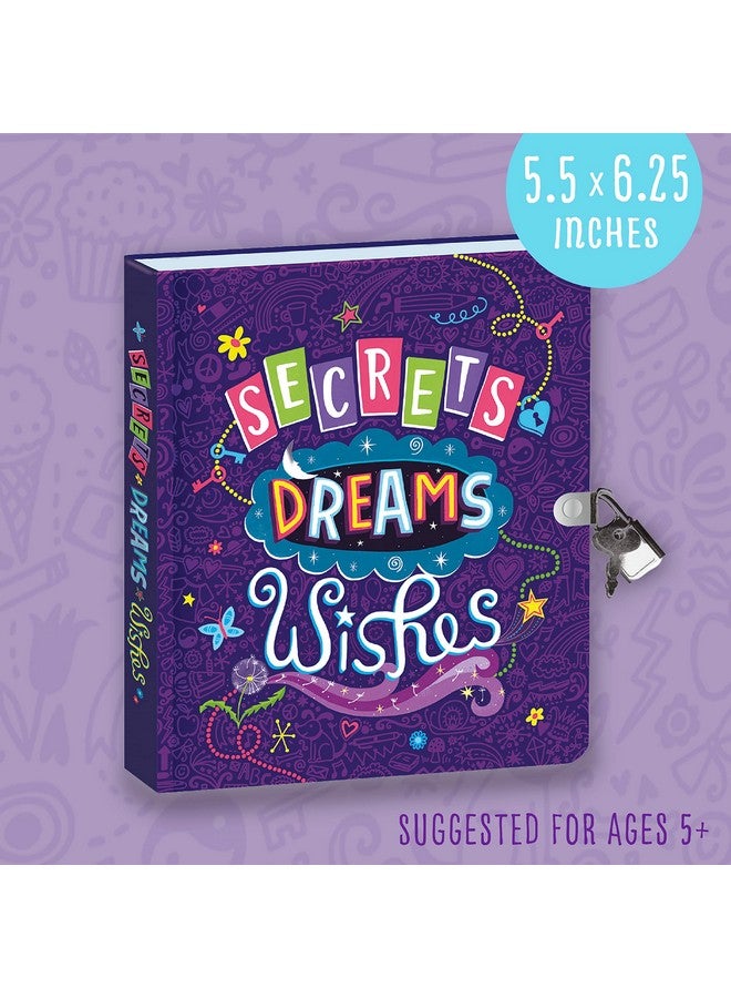 Peaceable Kingdom Secrets, Dreams And Wishes Glow In The Dark 6.25" Lock And Key, Lined Page Diary For Kids - Image 5