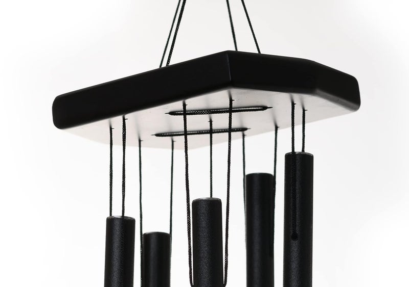 Tej Gifts Feng Shui Metal Wind Chime with 5 Black Pipes for Positive Energy Decorative OutdoorIndoor Hanging Bells Good Luck Chimes for HomeBalcony Decoration Black 56 cm - Image 4