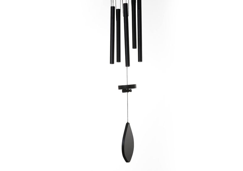 Tej Gifts Feng Shui Metal Wind Chime with 5 Black Pipes for Positive Energy Decorative OutdoorIndoor Hanging Bells Good Luck Chimes for HomeBalcony Decoration Black 56 cm - Image 3