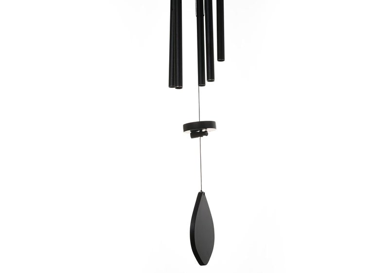 Tej Gifts Feng Shui Metal Wind Chime with 5 Black Pipes for Positive Energy Decorative OutdoorIndoor Hanging Bells Good Luck Chimes for HomeBalcony Decoration Black 56 cm - Image 5