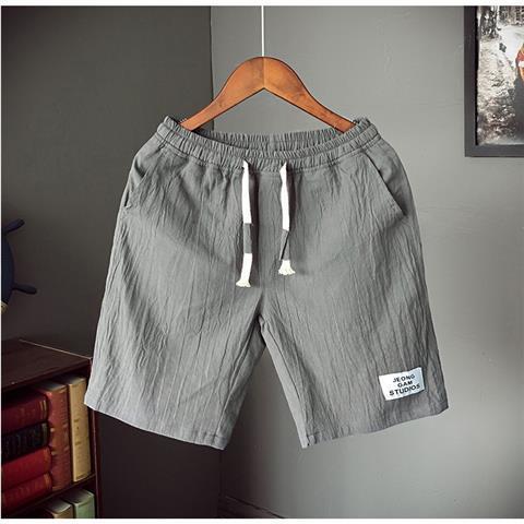 Summer Linen Cotton Shorts for Men K62 Grey (Ex-gratia) 