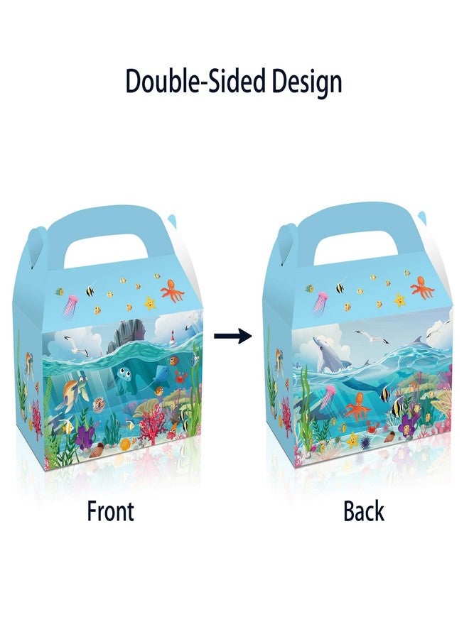 COSFAN 12 Pcs Underwater World Party Gift Box,Blue Ocean Sea Party Treat Boxes,Dolphin Octopus Shark Party Bags,Ocean Theme Birthday Baby Shower Party Supplies - Image 5