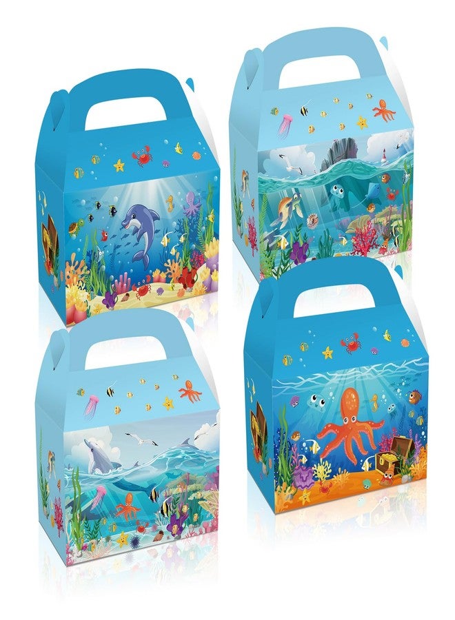 COSFAN 12 Pcs Underwater World Party Gift Box,Blue Ocean Sea Party Treat Boxes,Dolphin Octopus Shark Party Bags,Ocean Theme Birthday Baby Shower Party Supplies - Image 1