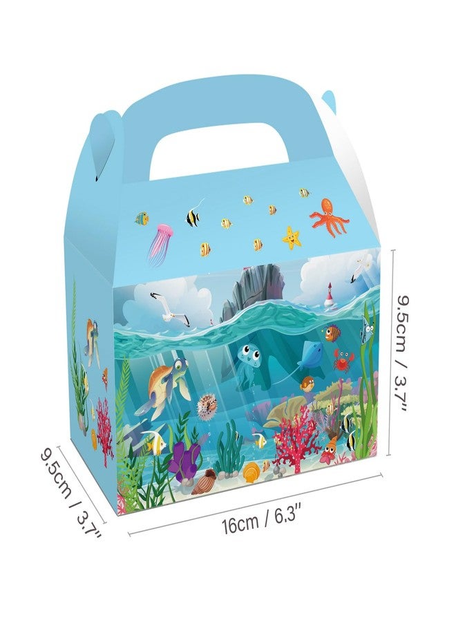 COSFAN 12 Pcs Underwater World Party Gift Box,Blue Ocean Sea Party Treat Boxes,Dolphin Octopus Shark Party Bags,Ocean Theme Birthday Baby Shower Party Supplies - Image 4