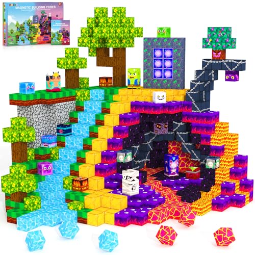 ORZbb 150PCS Magnetic Blocks Magnetic Tiles Building Sensory Montessori Toys Games for 3 4 5 6 7 8 9 10 11 12 13 Year Old Boys Girls Halloween Christmas Birthday Gifts - Image 1