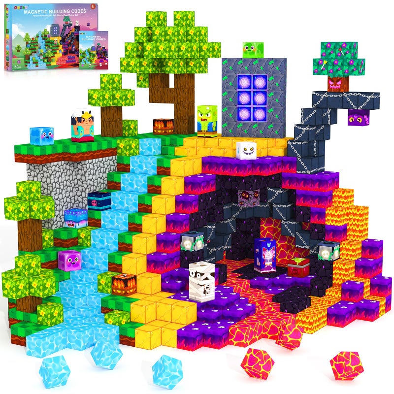 ORZbb 150PCS Magnetic Blocks Magnetic Tiles Building Sensory Montessori Toys Games for 3 4 5 6 7 8 9 10 11 12 13 Year Old Boys Girls Halloween Christmas Birthday Gifts - Image 3